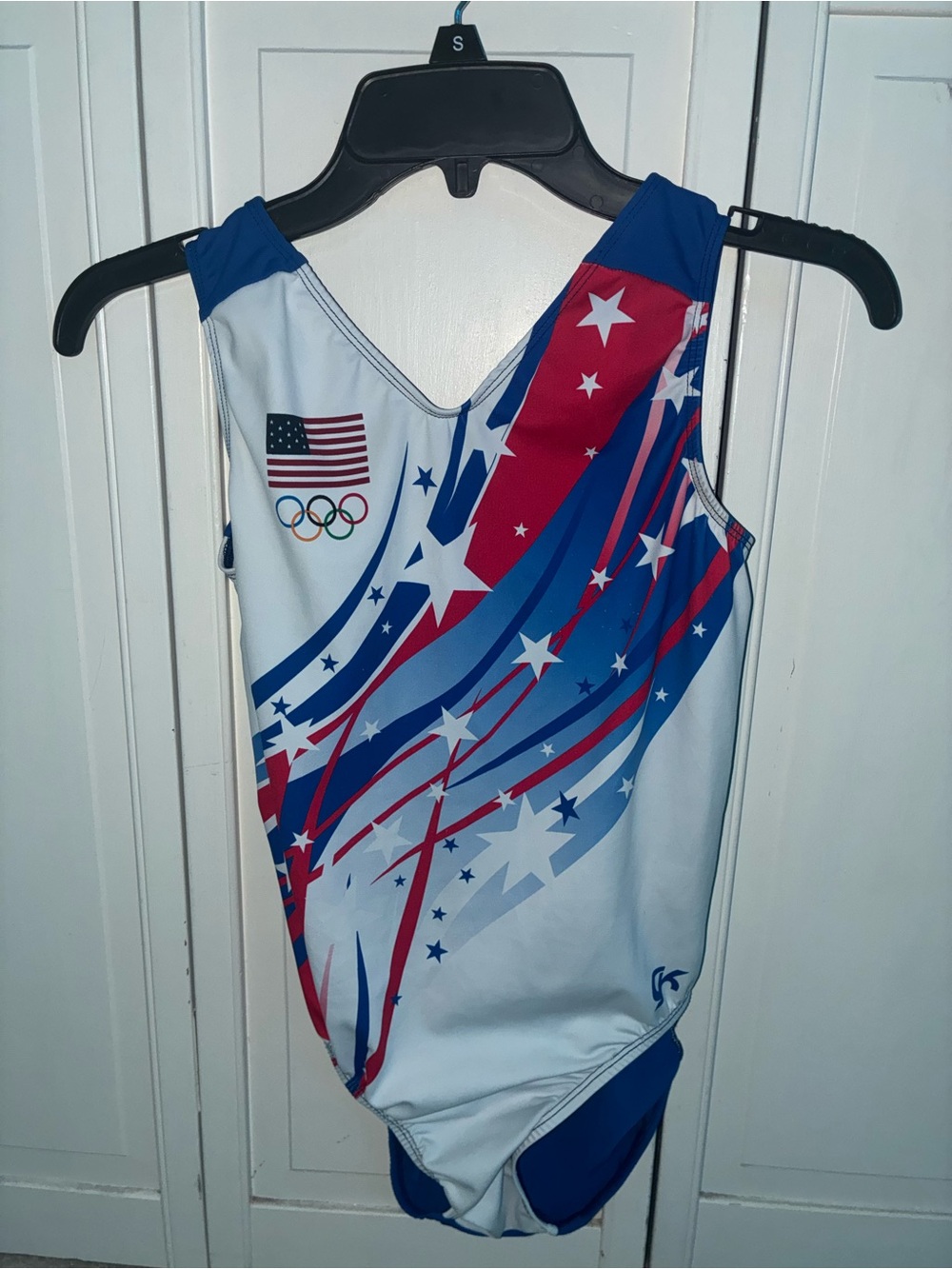 GK Girls Red, White & Blue Olympic Gymnastics Leotard